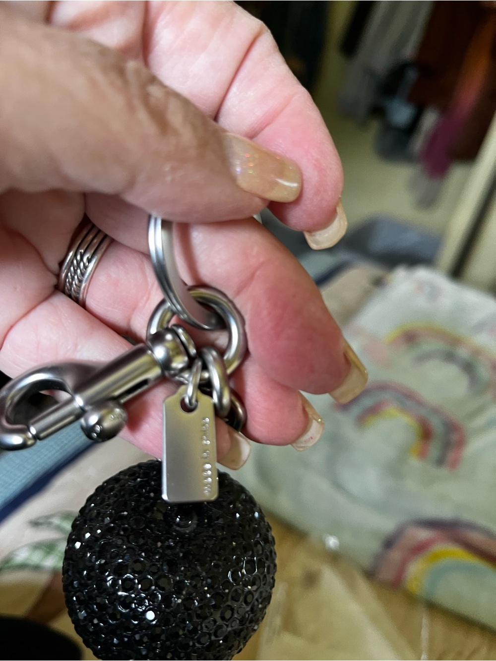 Coach Black Crystal Apple Bag Charm - Picture 10 of 14